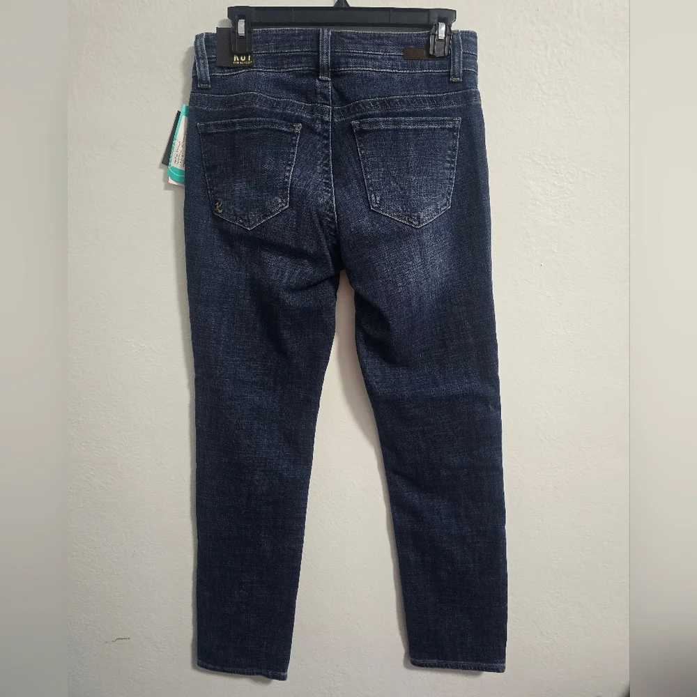 NWT Kut from the Kloth Women's Stevie Straight Leg Double Button Indigo Jeans 6 - Picture 2 of 5